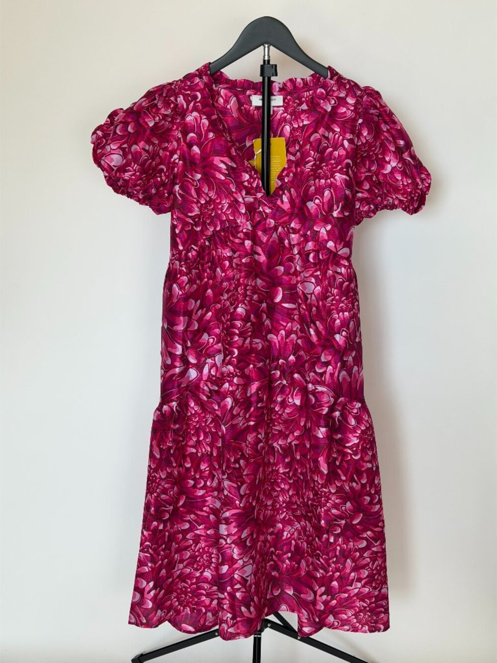 NEW MINKPINK Pink Floral Puff Sleeve Mini Dress NWT Size L
